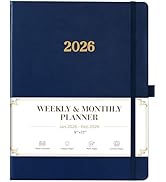 2026 Planner - Planner 2026, Leather Calendar Weekly and Monthly, 9"x11", Jan 2026 - Dec 2026, Le...