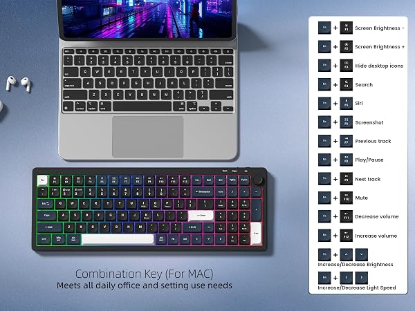 Wireless Low Profile Keyboard Membrane Quiet Keyboard with Number Pad