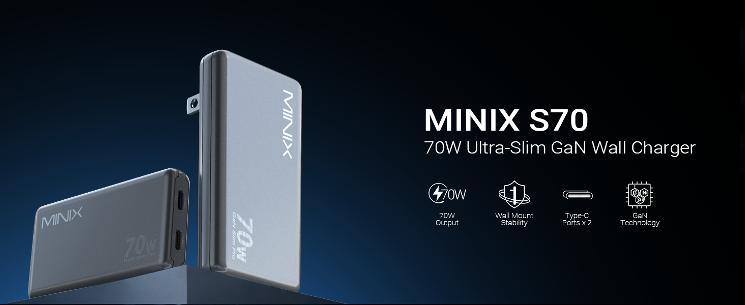 MINIX S70 70W Flat Wall Charger
