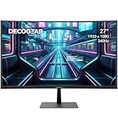 Deco Gear 27 240Hz 1080p Curved Gaming Monitor, 1500R VA Display, Adaptive Sync, HDR, Low Blue Li...