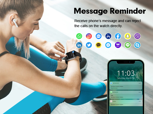 message reminder text notification SMS reject call 