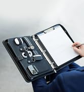 STYLIO Zipper Portfolio Binder | Padfolio 3 Ring Binder with Carrying Handle | Clipboard Folio, P...