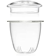 DOPUDO Glass Teacup Infuser and Lid, Made of Thickened Borosilicate Glass, The Glass Teacup and T...