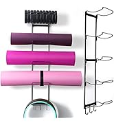 5-Tiers Yoga Mat Holder Wall Mount, Metal Storage Rack for Yoga Mat/Wheels, Foam Roller and Block...