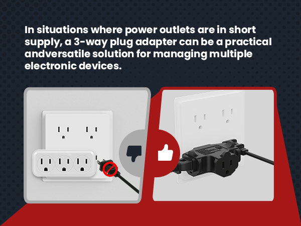 3 way plug adapter 3 plug wall adapter three prong outlet adapter
