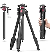 ULANZI TT07 Ombra Lightweight Travel Tripod, 59" Professional 5 Section Aluminum Camera Tripod wi...