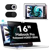 Privacy Screen Protector for MacBook Pro 16 Inch (2021-2024, M1, M2, M3), Easy On/Off Removable A...