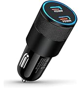 USB C Car Charger, 60W Cigarette Lighter Flush Adapter, Type C Fast Charging Car Plug Block for i...