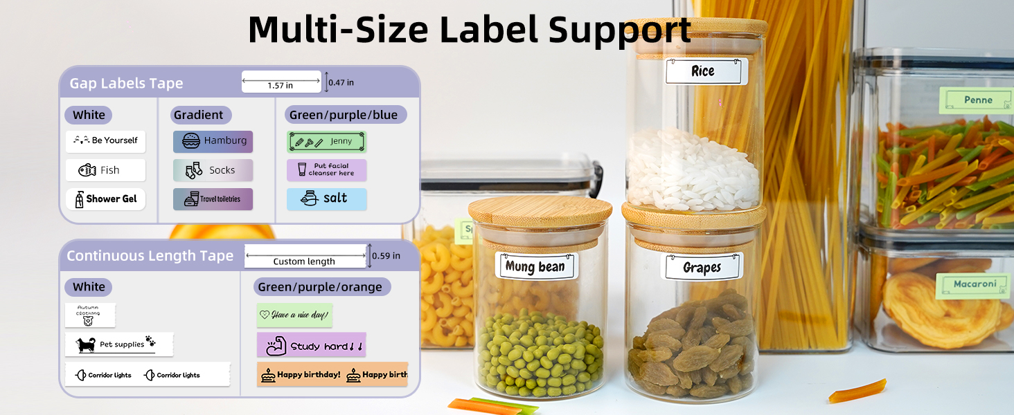 Supports Various Sizes of Labels