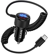 78W USB Type C Cigarette Lighter Car Charger Adapter for Samsung Galaxy S26 S25 Ultra, Dual Port ...