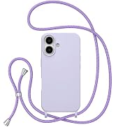 ZTOFERA Crossbody Case for iPhone 16 with Lanyard Strap Adjustable Rope, Liquid Silicone Soft Cov...