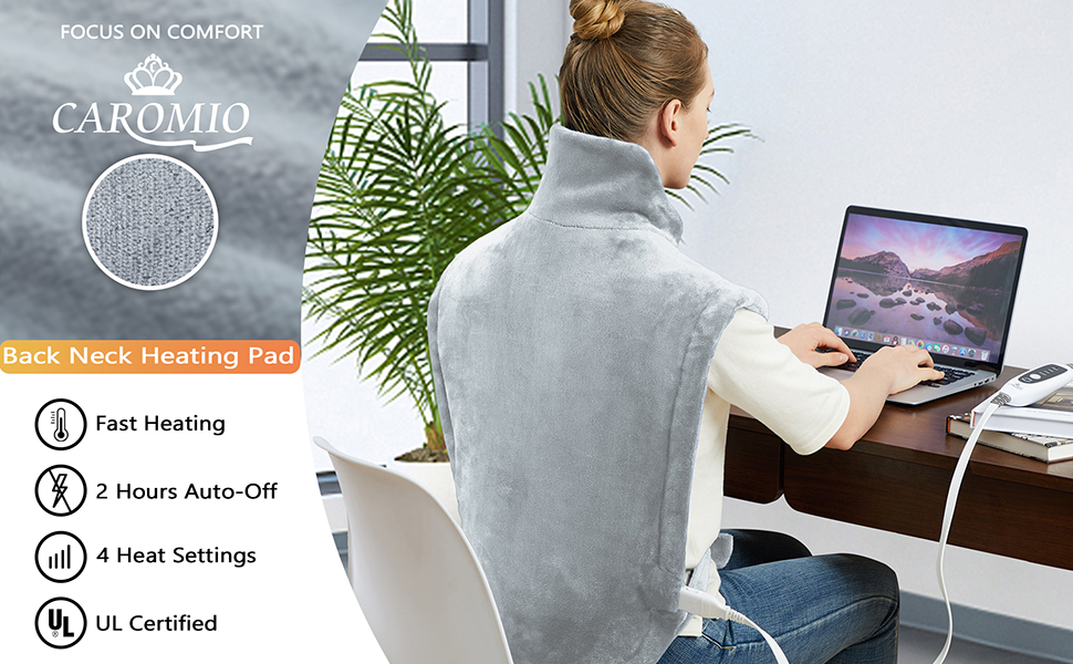 CAROMIO Heating Pad for Back Pain Relief