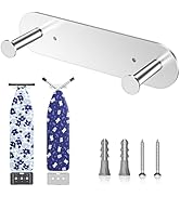 Ironing Board Holder Wall Mount,Ironing Board Hanger with Removable Hooks, Laundry Rooms Stainles...