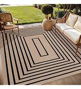 Easy Jute Rug 5x7 Large Washable Area Rug for Dining Room Table,Non-Slip Thin Indoor Outdoor Rug,...