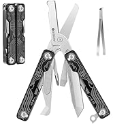 BIBURY Mini Keychain Multitool Scissors B12062B, 9 in 1 Multitool EDC Scissors with Screwdriver, ...