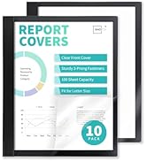 Binditek 10 Pack Clear Front Report Covers with 3 Prongs, 100-Sheet Capacity, Heavy-Duty Plastic ...