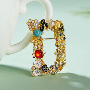 INITIAL BROOCH