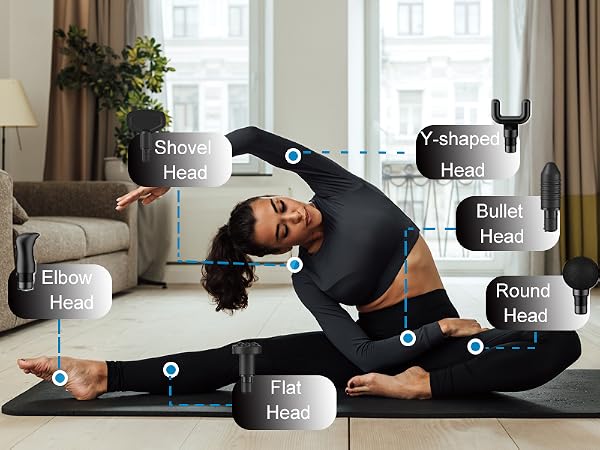 Mini Massage Gun Deep Tissue with 20 Speeds &amp; 6 Heads