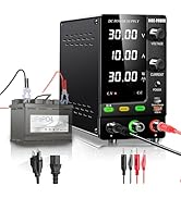 NICE-POWER DC Power Supply Variable 30V 10A, 300W Encoder Adjustable 6V 12V 24V LiFePO4 Lithium I...