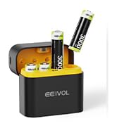 8 Pack Rechargeable AA Batteries & Fast Charger, 1.5V 3600mWh, Integrated Charging Box, 350mA, Lo.