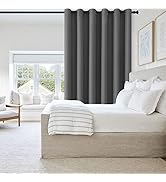 DWCN Dark Grey Privacy Room Divider Curtain Thermal Blackout Curtain for Patio Door, Living Room,...