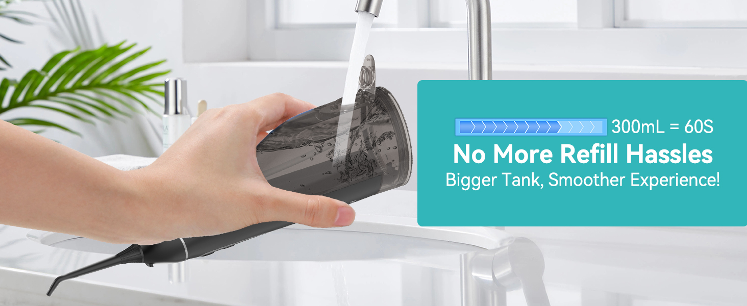 Water flosser advanced, portable oral irrigator