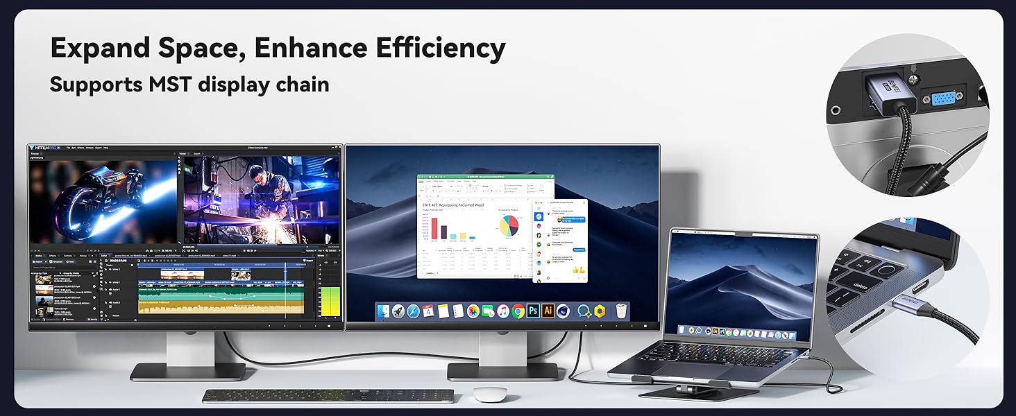 BENFEI Bidirectional USB C to DisplayPort 1.4 Cable 6FT, Support 8K@60Hz 4K@240Hz