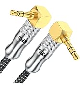 EMK 90 Degree Male to Right Angle Male 3.5mm Stereo Audio Aux Cable 1.2M Gold Plated Dual Angled ...
