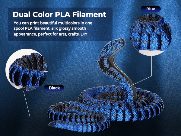 3D Printer Filament, PLA Filament 1.75mm Dual Color Filament