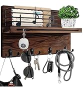 Styptika Key Holder Wall-Mounted Mail &amp; Key Organizer with Shelf, Musical Note Design Entryway Ha...