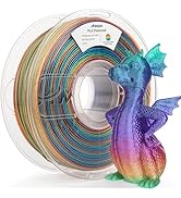 AMOLEN PLA 3D Printer Filament, Galaxy Rainbow Color Changing with Light Filament 1.75mm,Shiny Sp...