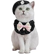 Pet Beret and Bowtie Bandana Scarf Set for Cat and Small Dog Cat Costume Beret for Kitten Puppy C...