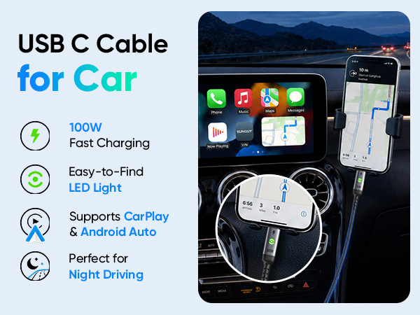 usb c CarPlay and Android Auto, and fits nighttime driving perfectly