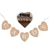 DS. DISTINCTIVE STYLE Cards Banner 9 x 9cm Heart Jute Burlap Banner Jute Garland for Party Decora...