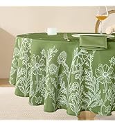 Softalker Spring Easter Tablecloth Round - Waterproof Floral Pattern Decorative Table Cloths, Sta...