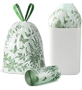 VOK 8 Gallon Trash Bags with Butterfly Printed &amp; Sweet Wormwood Scent, Drawstring Medium Garbage ...