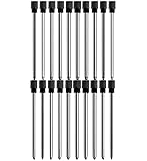 PASISIBICK 2.75'' Black Ink Crystal Pen Refills, Standard D1 Ballpoint Pen Refill (Remove Black H...