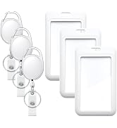 Black Badge Holders with 3 Pack Retractable Keychains â?? Multi-Card ID Card Badge Reel for Work, O...