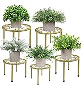 Metal Plant Stands 5-Pack,HAINARverS Heavy Duty Rustproof Iron Corner Flower Pot Stand Holder, Ro...