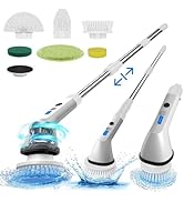 Electric Spin Scrubber, Cordless Shower Cleaning Brush with 6 Replacement Brushes,2-Speed Adjusta...