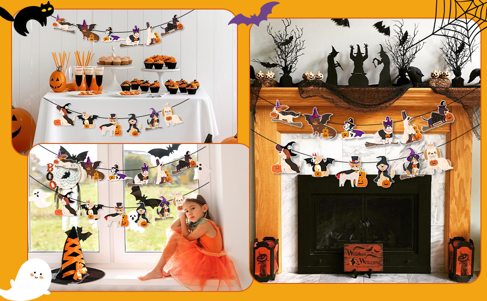 Halloween Dog Bunting Banner Halloween Dog Party Decorations…