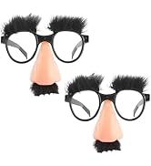YuanHolumid 2Pcs Black Disguise Glasses With Funny Nose Add Fun To Your Celebrations Funny Glasse...