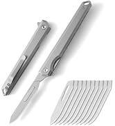 Folding Scalpel Knife,Mini Slim Pocket Knife with 10pcs #60 Scalpels Replaceable Blades,Outdoor K...