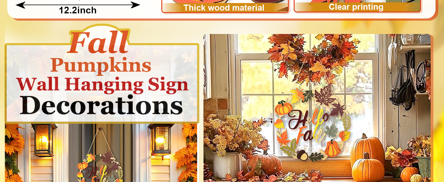 Welcome Maple Leaf Pumpkin Door Sign