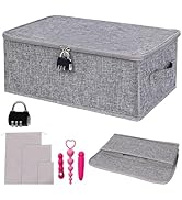 Lveesto Discreet Lockable Storage Organizer Box with Lid, Discreet Zipper Storage Bins with 3 Dra...