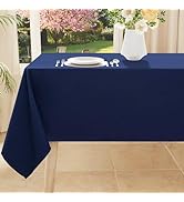 smiry Rectangle Table Cloth, Waterproof Anti Scratch Polyester Tablecloth, Decorative Washable Fa...