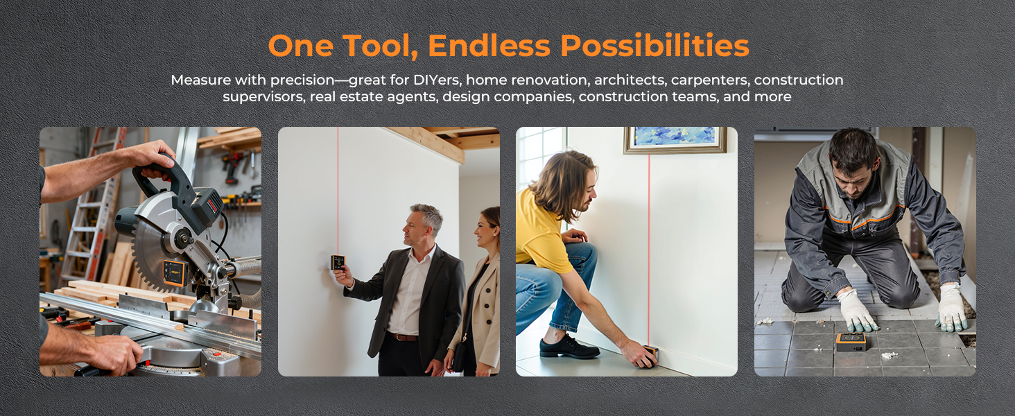 Laser Measure with Digital Angle Finder &amp; Level