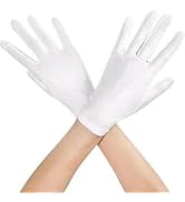 ZGLUZP 1Pair White Short Satin Gloves Opera Gloves Wedding Bridal Women's Gown Gloves White for P...