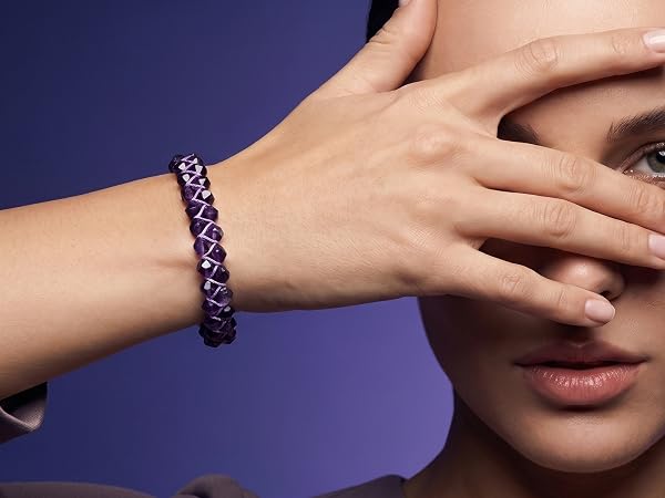 Amethyst Healing Crystal Bead Bracelet