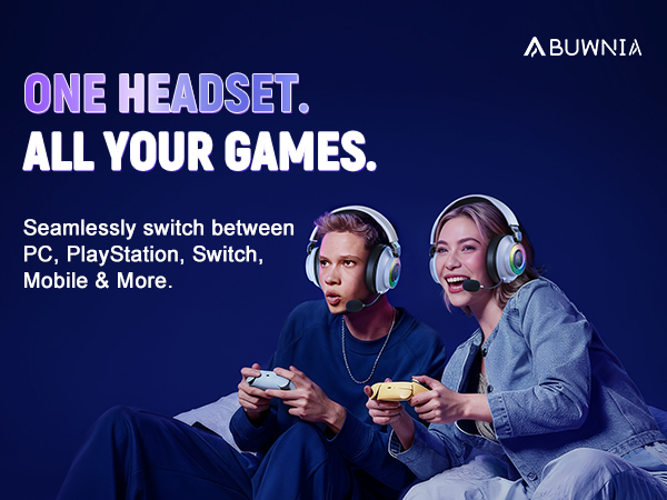 gaming headsets wireless,headset with microphone for pc ps5, 7.1 surround sound,bluetooth,2.4ghz